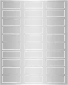 3/4" x 2 1/4" Silver Foil Labels for Laser Printers - 10 Sheets / 300 Labels