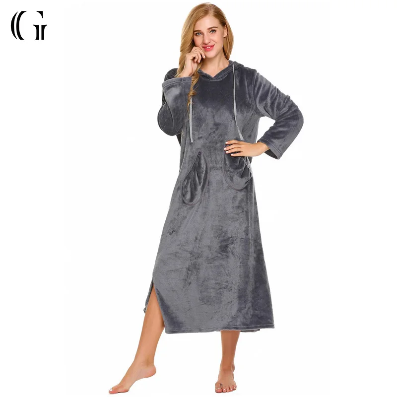 Wholesale Women Thermal Full Length Nightgown Long Flannel Nightdress View Women Thermal Full Length Nightgown Glamour Product Details From Qingdao