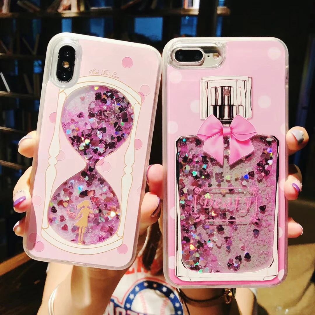 Bling Bling Creative Hourglass And Perfume Bottle Tpu Soft Liquid Phone Case For Iphone X 8 7 6 Phone Cases Buy Liquid Phone Case Bling Phone Case For Iphone Soft Phone Case Product