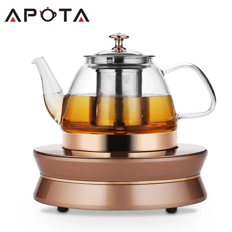 Borosilicate Glass Teapot With Infuser 1l Automatic Induction Cooker