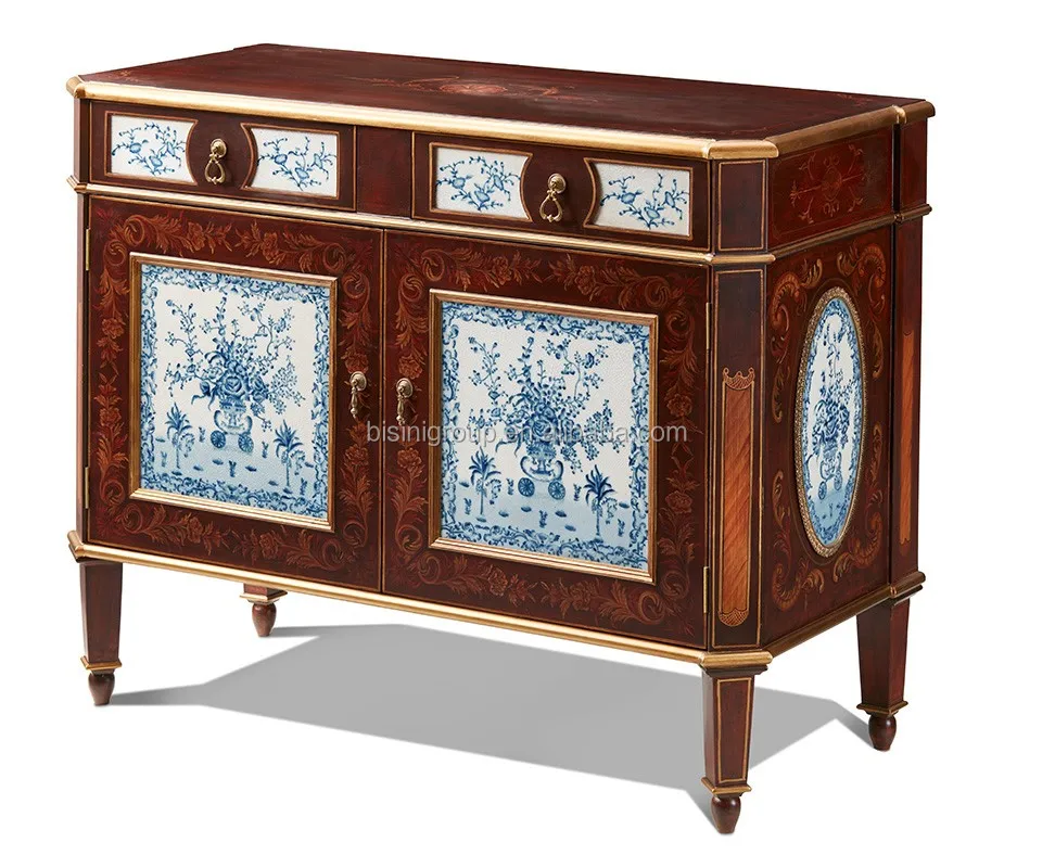Graceful Antique European Design Buffet Sideboard With Blue And European Design Buffet Sideboard
