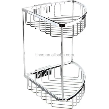 Cromo De Acero De Dos Niveles Esquina Cesta De Ducha De Esquina Cesta