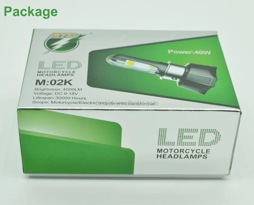 Motorcycle Led Headlight Rtd Ac/dc 40w M02k Led Headlight For