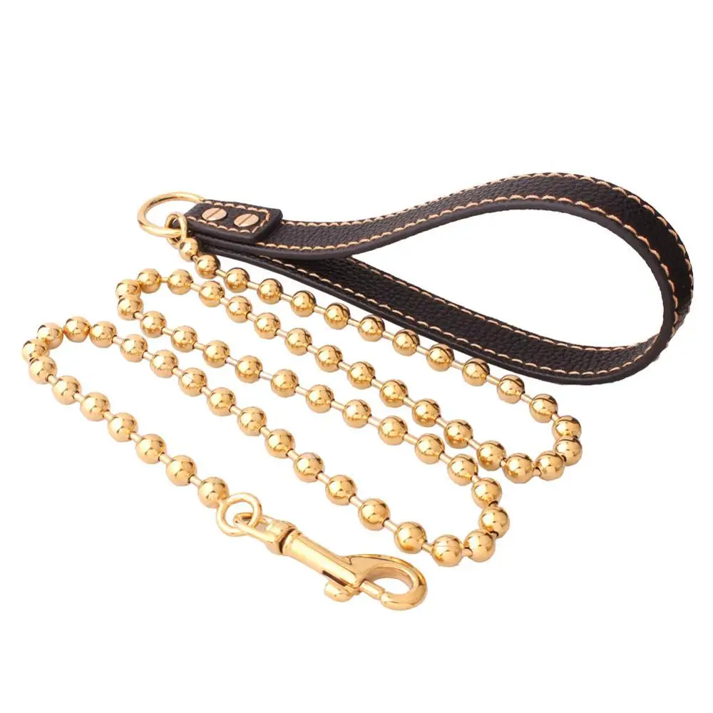 gold chain dog leash