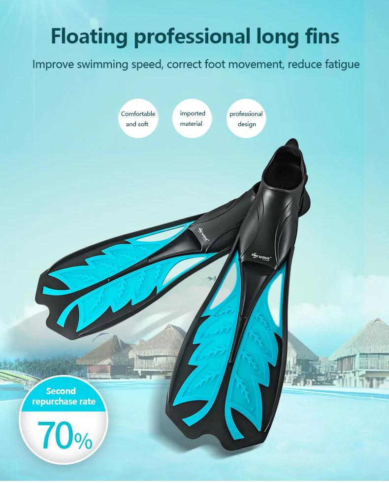 Wholesale Custom Color TPE Carbon Rubber Spearfishing Free Swimming Diving Fins