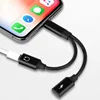 2 in 1 Headphone Jack splitter Adapter Audio Cable Charging Earphone Converter logo customized For Iphone XR
