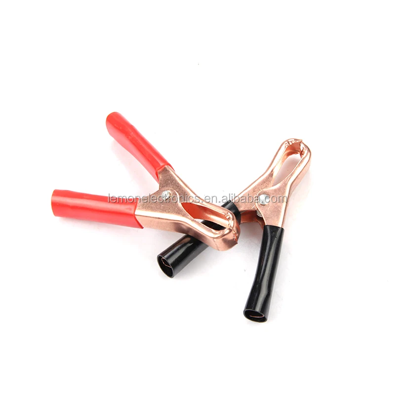 2X 75mm 30A Crocodile Alligator Car Battery Insulated Clips Clamps .OU
