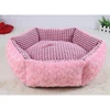 Pentagon Beautiful Pink Corn Rose Swirl Plush Warm Dog Bed