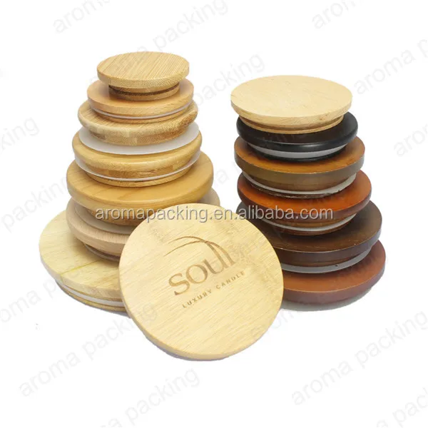 Wooden candle lids