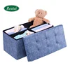 Reatai oem 76x38x38cm hot sell pvc leather multicolor foldable long ottoman storage box for clothes