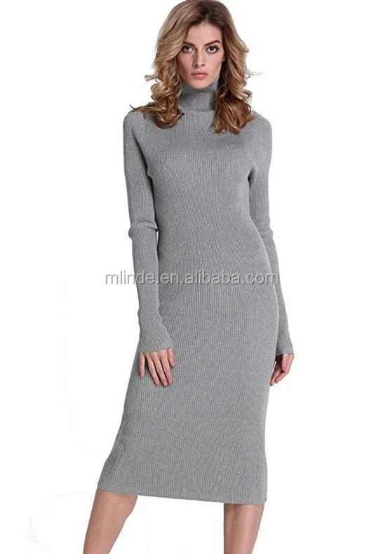 ribbed long sleeve maxi sweater dress