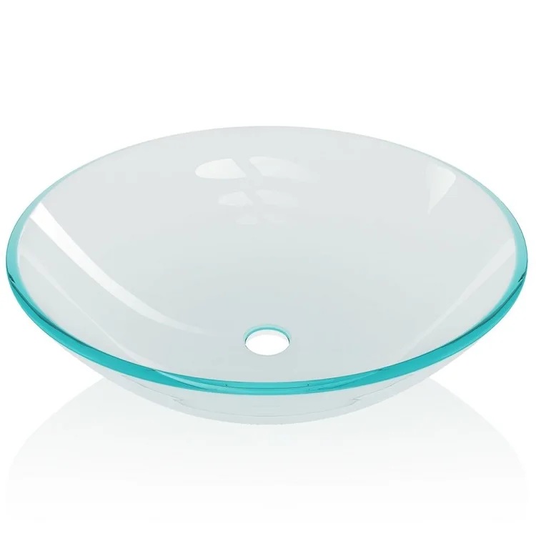 Clear Glass Round Circular Poly Resin Bathroom Wash Hand Basin