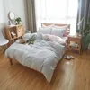 hot sale japanese style 100% cotton knitted jersey stripe pattern print bedding sets