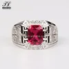 Wholesale rectangle gold silver optional indian ruby rings,large stone rings settings