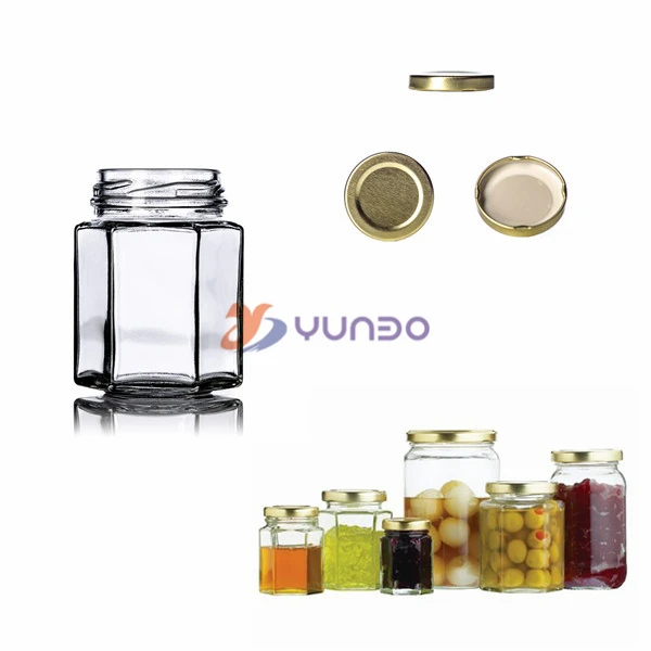 110ml Clear Glass Hexagon Jar 