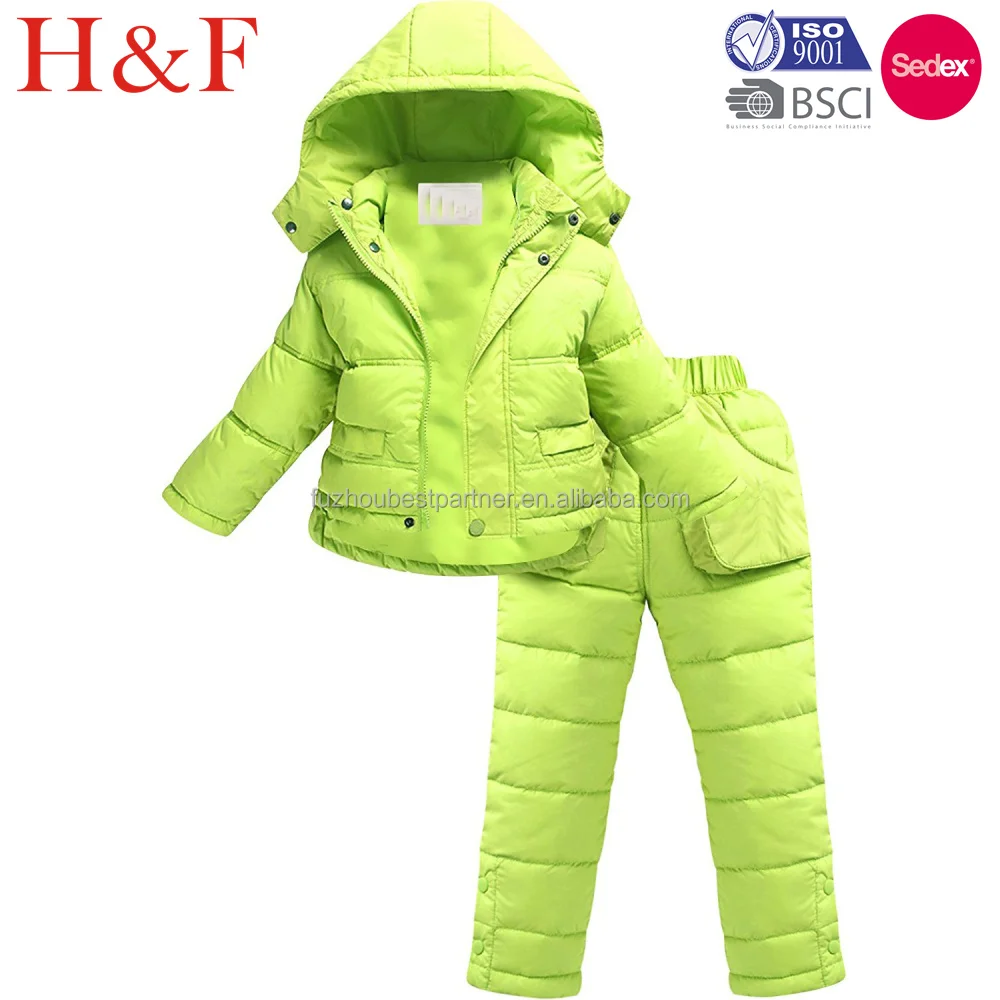 2PC Baby Snowsuit Set Winter Puffer Jacket and Snow Pants Kids Ski Suit Outfit Black 3-4 Years