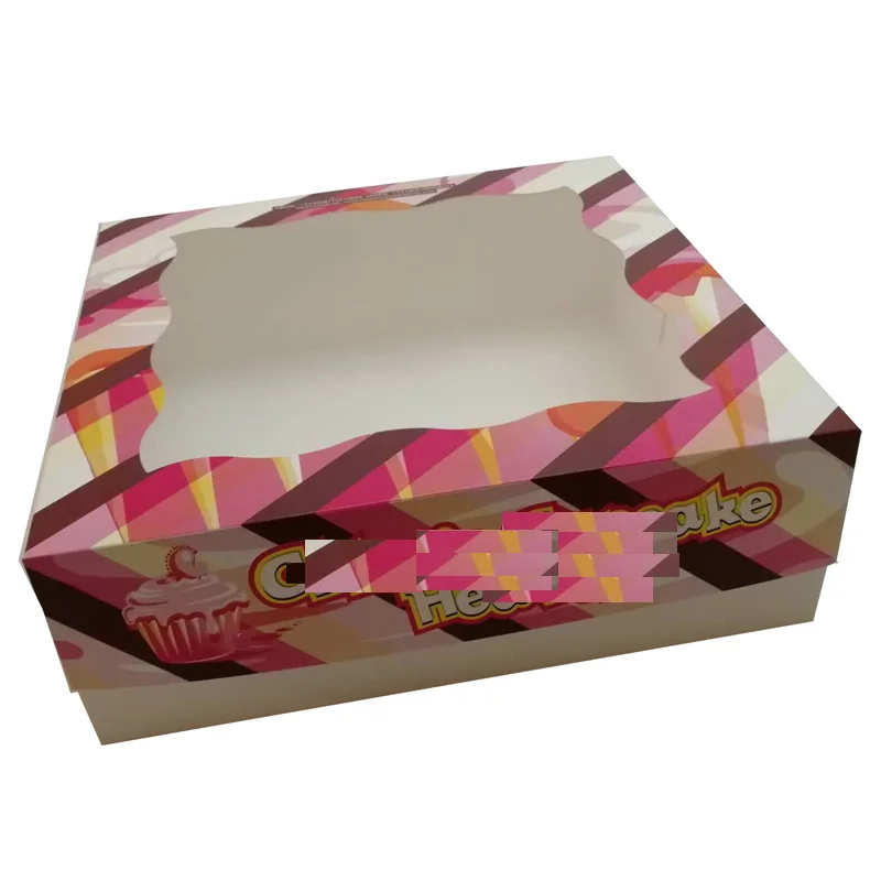 color printed triangle cake slice boxes paper bakery packaging