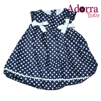 blue dress white dots