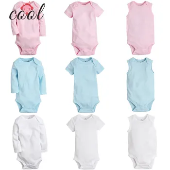 rib sleeve cotton long plain solid larger romper colour baby