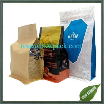 Custom Food Grade 250g 500g Size Standup Flat Bottom Coffee Powder