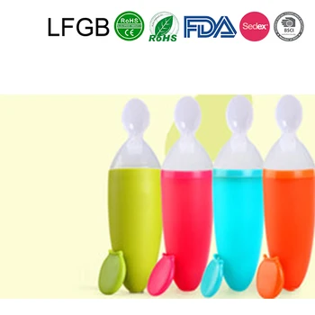 baby feeding bottles with spoon
