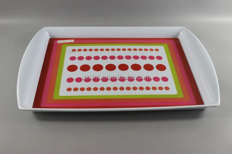 Strong Plastic serving tray Melamine Food Tray Handles