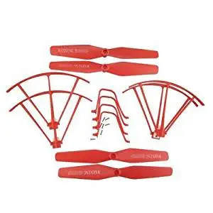 UUMART Syma X5UC X5UW RC Quadcopter Spare Parts Upgraded Propeller+Protector+Landing Skid -Red