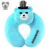 OEM Custom Cute Soft Plush Blue Teddy Bear U Shaped Memory Foam Pillow For Adult Fashion Cheap Massage Rest Neck Travel Pillow