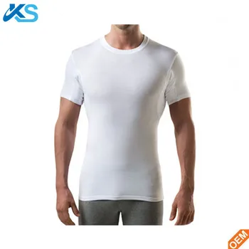 Custom Mens Sweatproof T-shirts Moisture Absorbing Underarm Sweat Proof ...