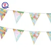 Promotion halloween christmas festival decoration Polyester PE PVC Paper hanging rectangle triangle bunting flags