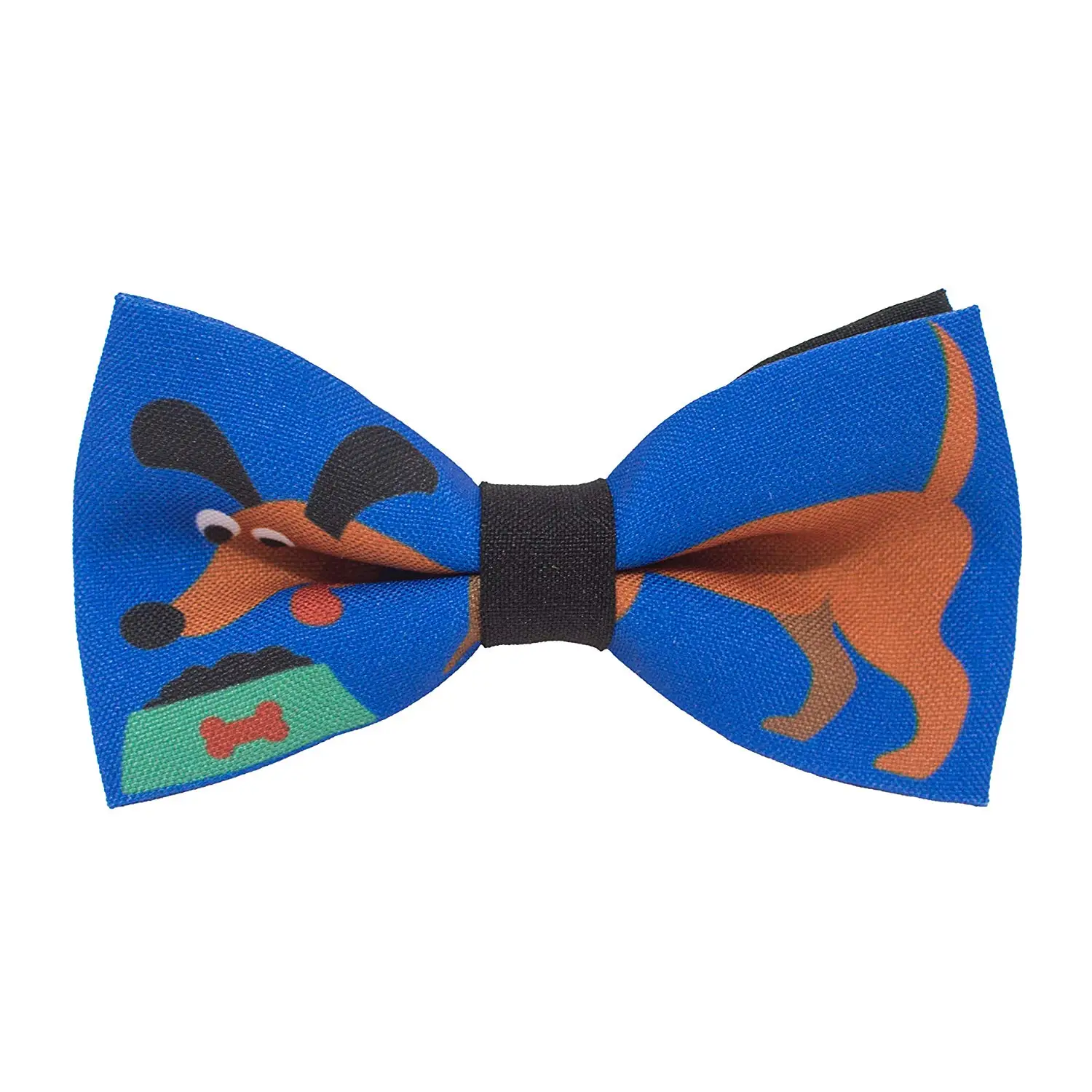 TieMart Red Henry Grain Pattern Band Collar Bow Tie