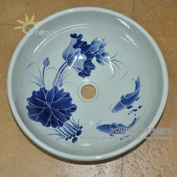 Decorative Oriental Hand Painted Ceramic Porcelain Bathroom Sinks Decorative Oriental Hand Painted Ceramic Porcelain Bathroom Sinks With Countertop