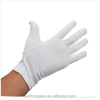 white cotton cleaning gloves