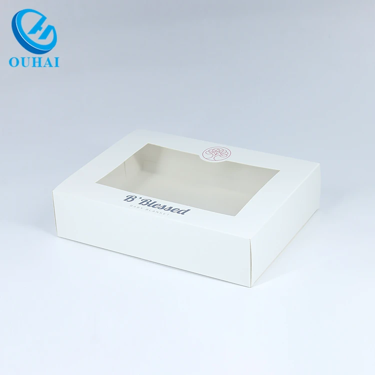 Custom Baby Blanket Packaging Box/folding Apparel Gift Box With Window Buy Blankets Paper Box