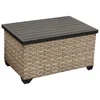 New arrival wood top and space saving outdoor party furniture rattan coffee table ottoman bench storage