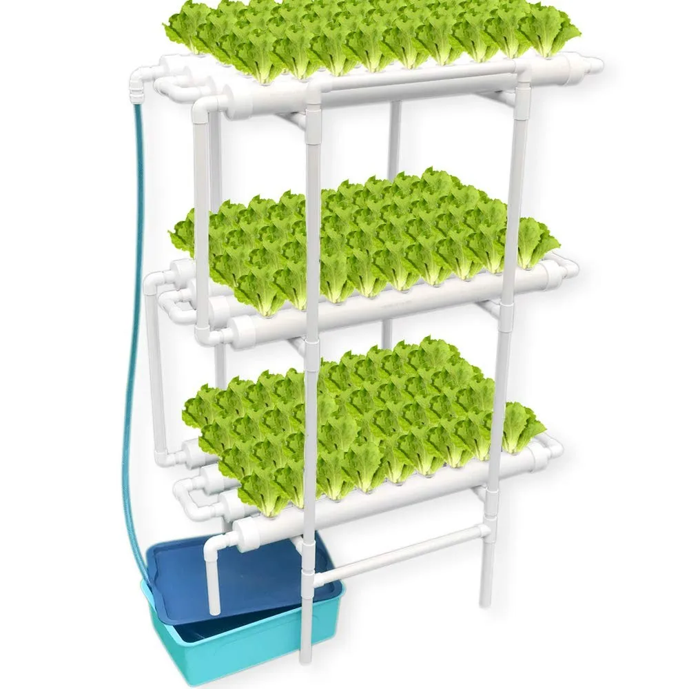 Plant Hydroponics Nft System With 108 Holes Kits Vertical Hydroponics Pvc Pipe Plant Vegetable