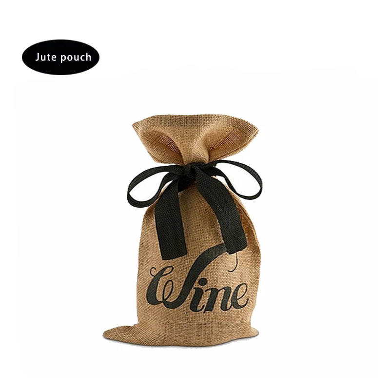 wholesale santa sack burlap with logos for wine bottle
