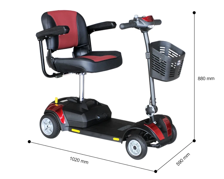 China Lightweight Folding 4 Wheel Electric Mobility Scooter for elderly