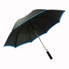 auto open straight umbrella with color edge foam handle soft handle tone on tone canopy umbrella