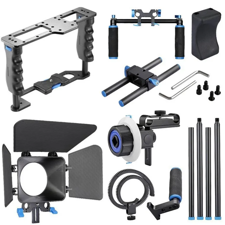 Rundour Dslr Video Stabilizer Camera Rig Cage Kit Shoulder Mount Rig
