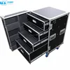 Aluminum flight case with drawers/ Closure options include: Hinge open lids, split in the middle equal halves or a removable lid