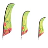 Outdoor customized professional aluminum tube feather teardrop beach flag banner