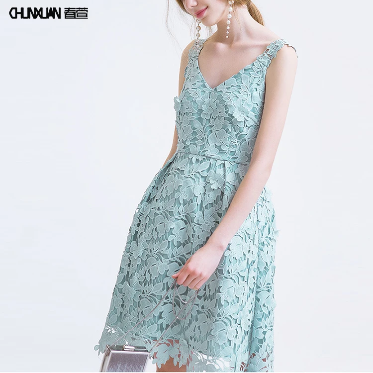 mint green lace dress