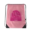 custom logo sublimation pink sport packaging bag nylon 190t polyester drawstring bag