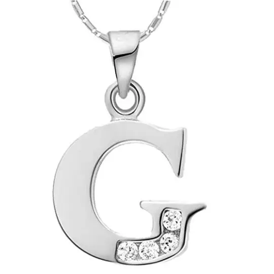 Stainless Steel Stone Name Pendant Alphabet 26 Letters Necklace - Buy ...