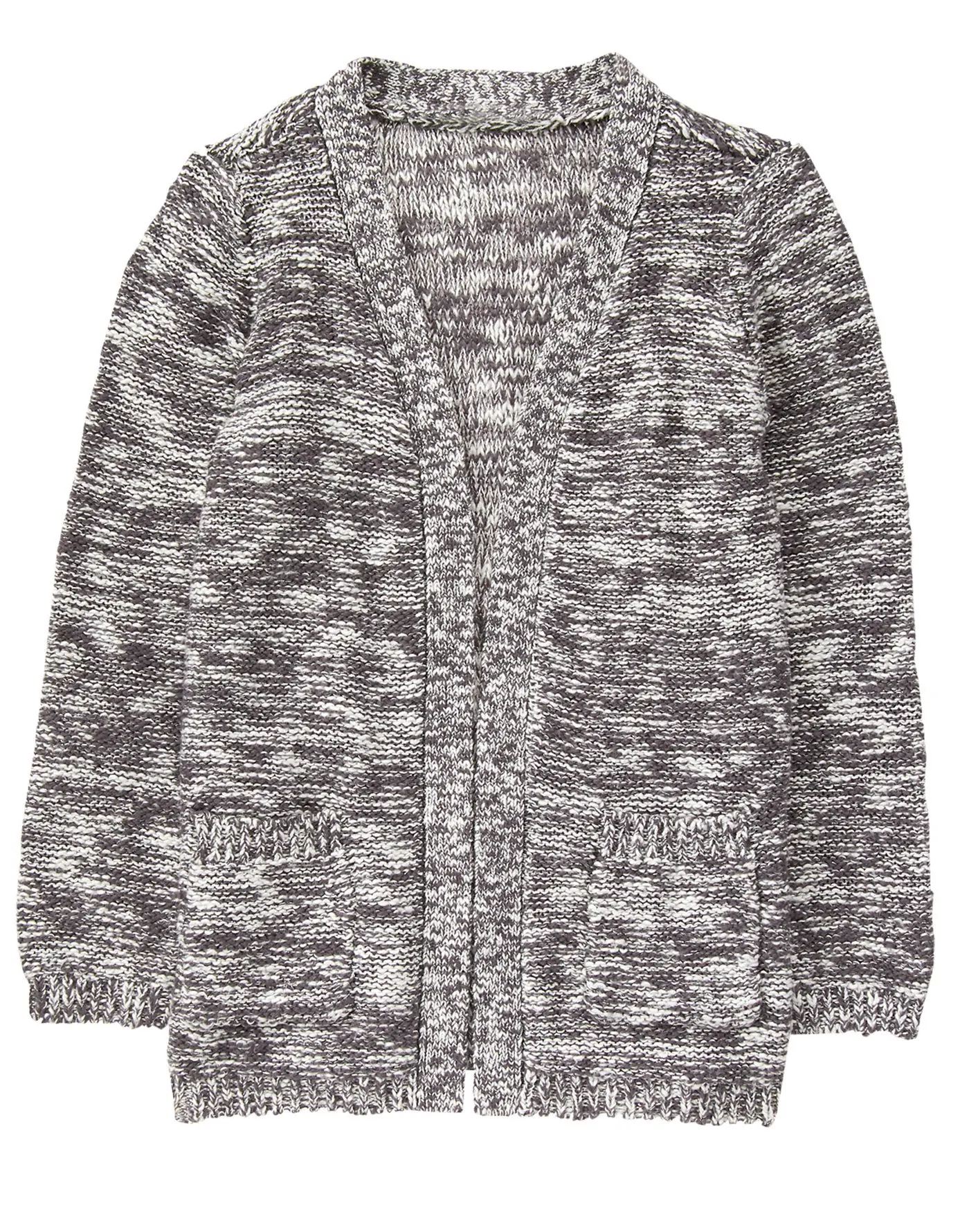 OshKosh BGosh Little Girls Oatmeal Grey Pink Polka-Dot Knit Cardigan Button Sweater