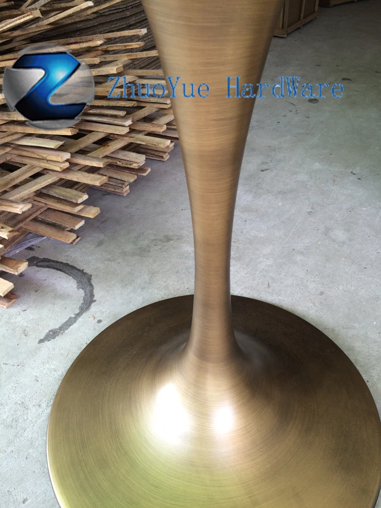 Antique style cast wrought iron table legs brushed bronze Round tulip table base For Eero Saarinen marble tulip dining Table