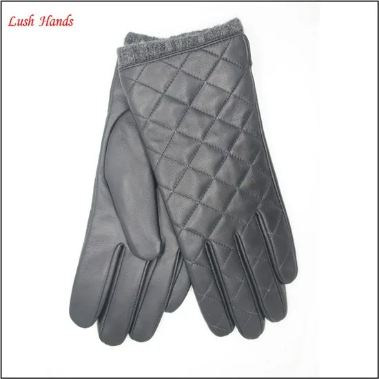 wholesal leather gloves importers for lady black