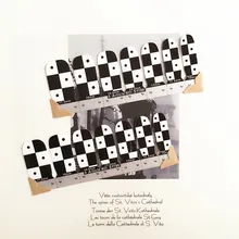 White Black Lattice Nail Arts Sticker 14 pcs set Waterproof Nail Decal Art Sticker Gel Polish