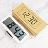 White Morden Easy Setting LCD Digital Alarm Clock with Large Screen Decorative Home Desk Digital Stand Table for Gift